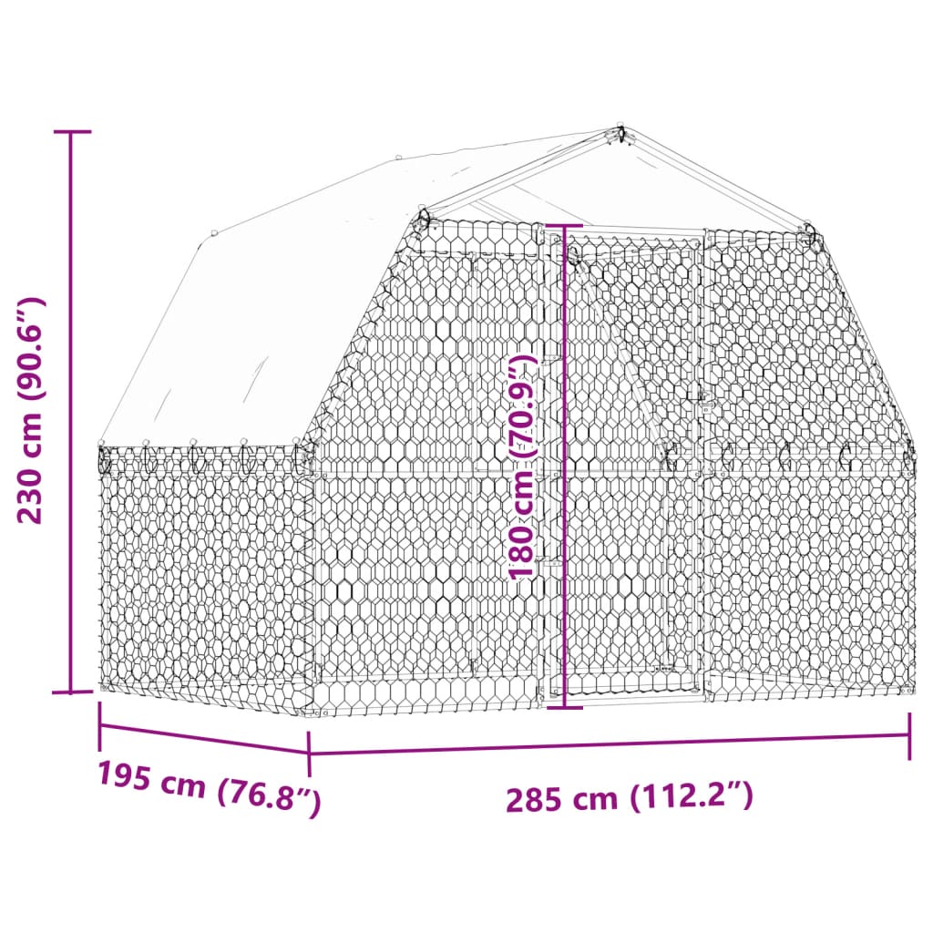 Dog Cages 2 pcs with Roof and Door Silver Galvanised Steel