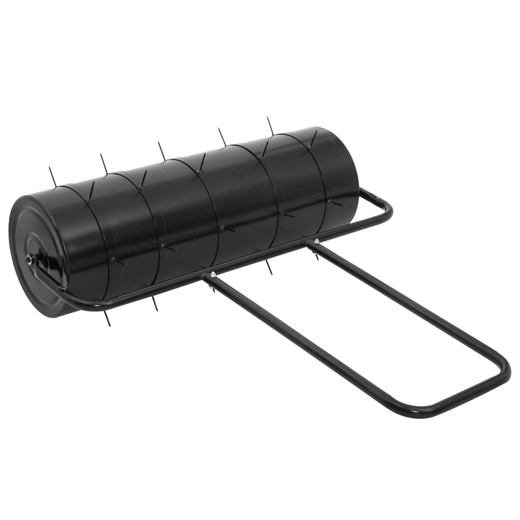 Garden Lawn Roller with Aerator Clamps Black 63 L Iron and Steel