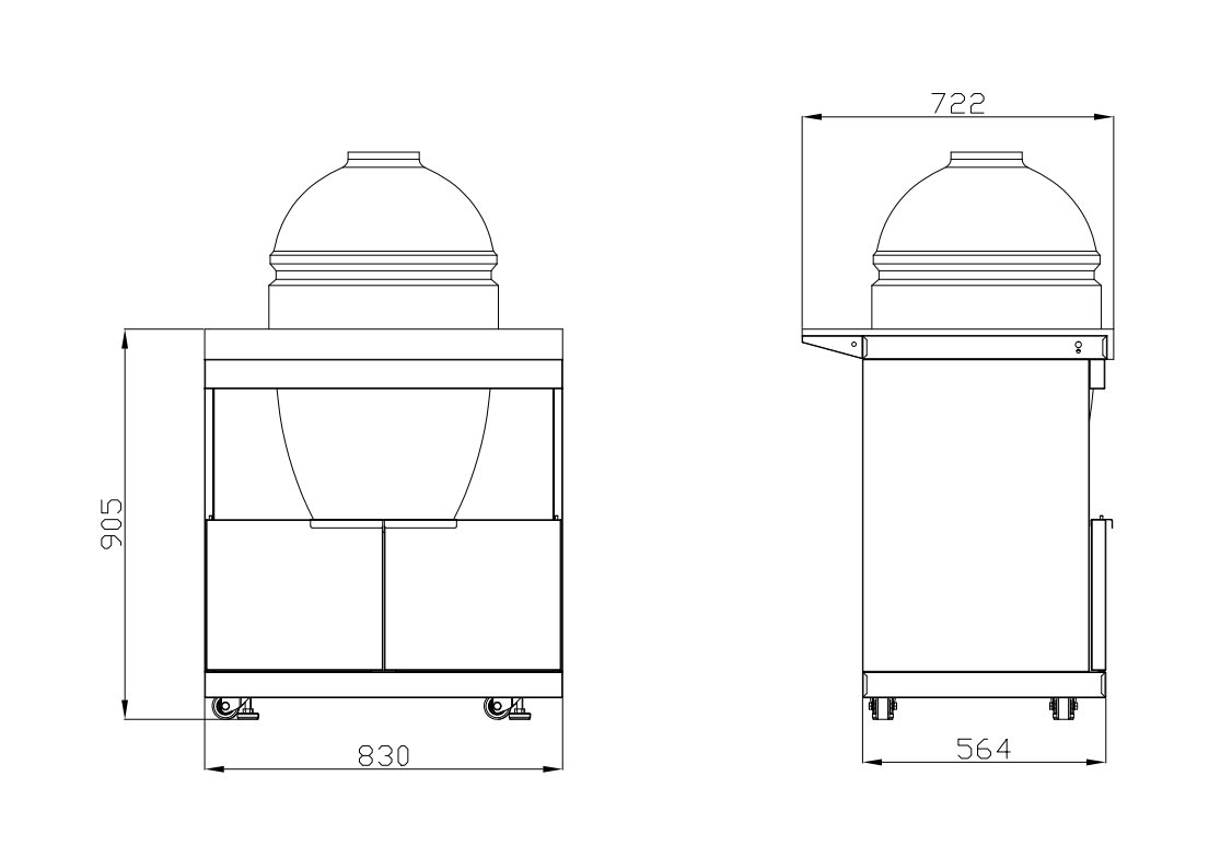 Rockpool White 6B + 21” Kamado Smoker : Designer Outdoor Kitchen BBQ Package Inc Wok Burner, Fridge, Sink, Rotisserie & BBQ Covers.