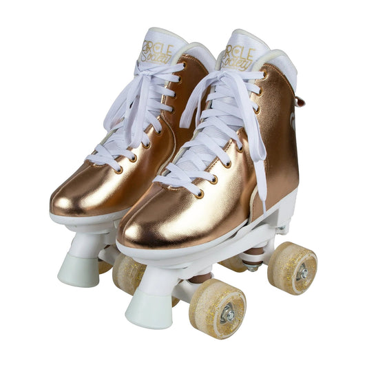 Circle Society Adjustable Quad Kids Roller Skates - Metallic Rose Gold