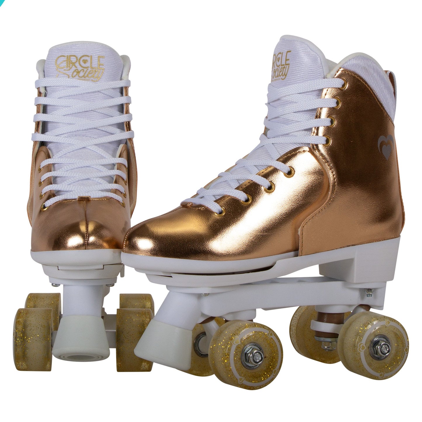 Circle Society Adjustable Quad Kids Roller Skates - Metallic Rose Gold