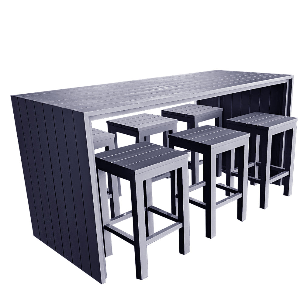 Niagra 7-Piece Outdoor Bar Set Aluminium Charcoal