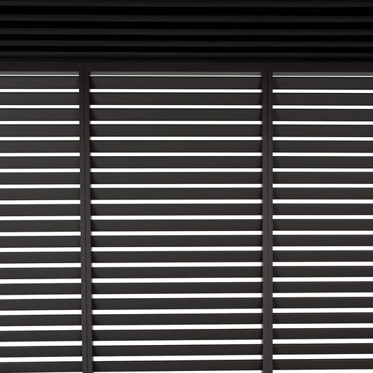 Aluminum Louvered Wall, Side Shade Privacy Screen Panel Suitable for GazeboMate Pergola Gazebo only. Pergola NOT Included. (Black/Charcoal)