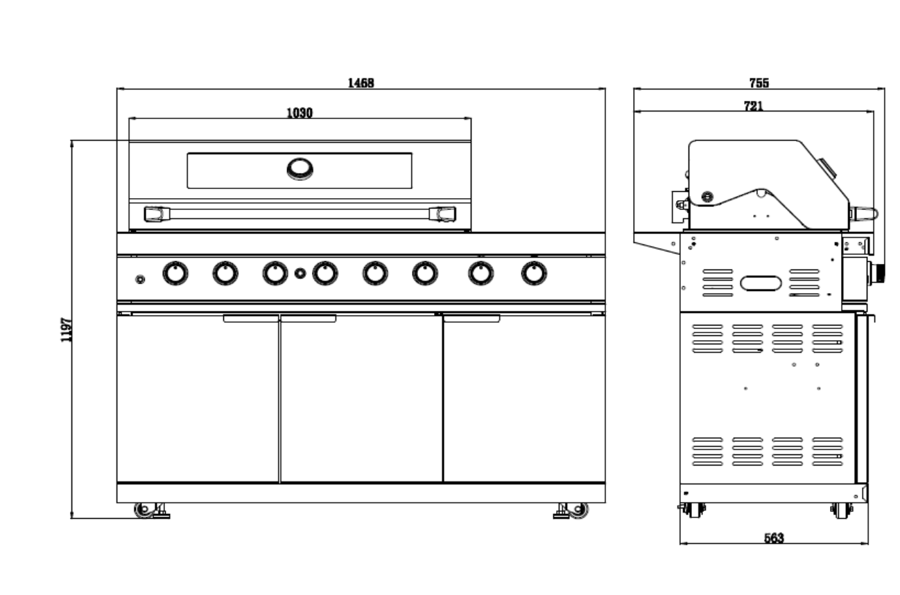 Rockpool Black 6B + 21” Kamado Smoker : Designer Outdoor Kitchen BBQ Package Inc Wok Burner, Fridge, Sink, Rotisserie & BBQ Covers