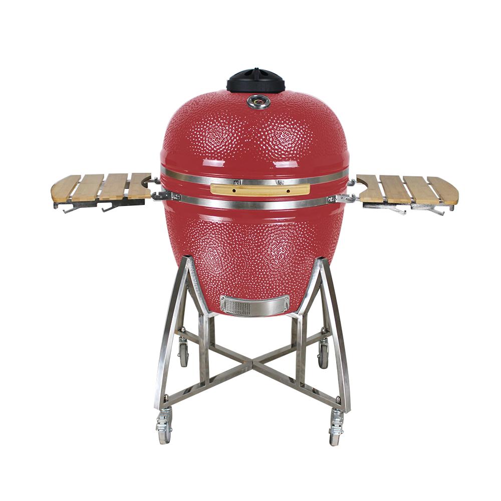 Grill King 27” Kamado Ceramic Charcoal Grill With Trolley & Side Tables