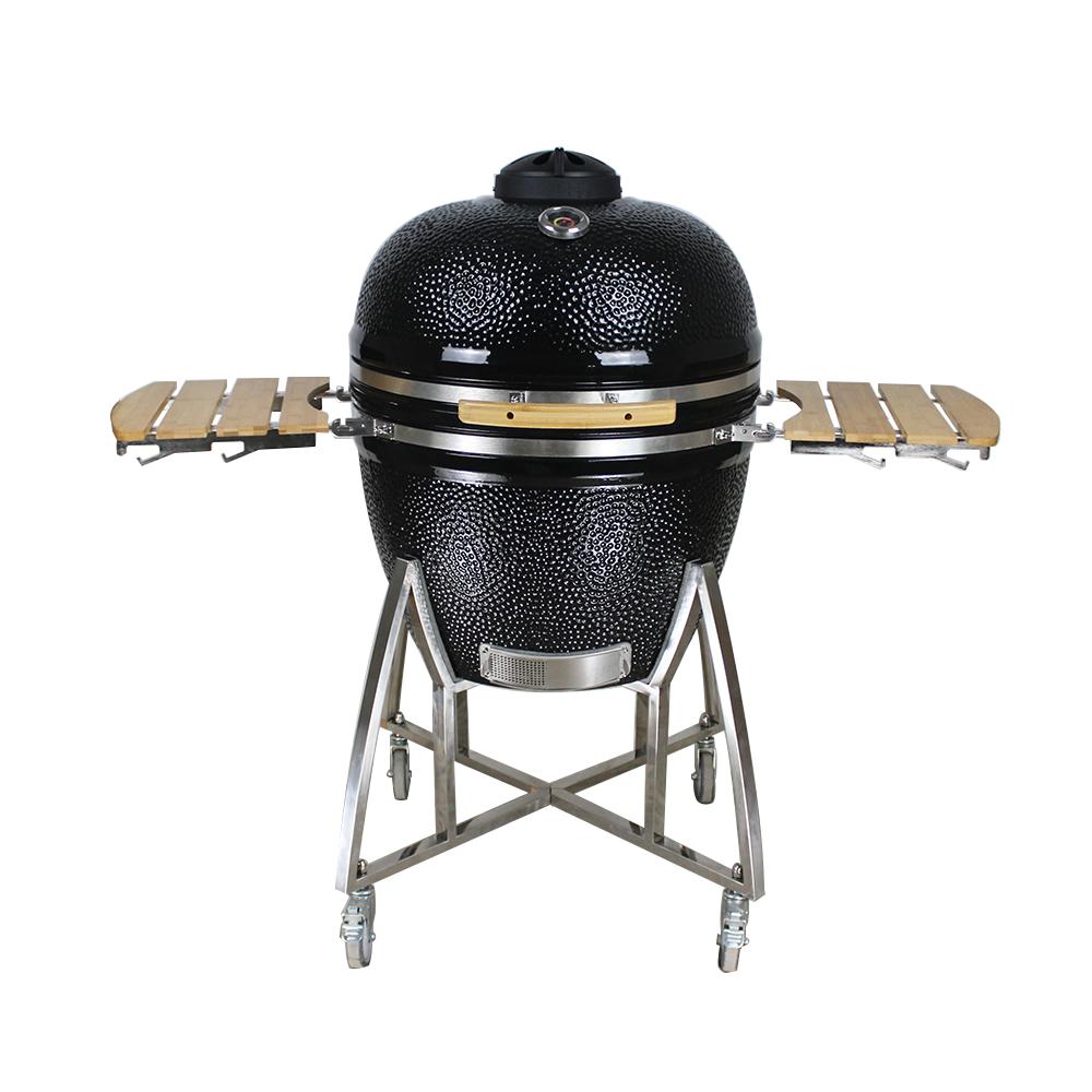 Grill King 27” Kamado Ceramic Charcoal Grill With Trolley & Side Tables