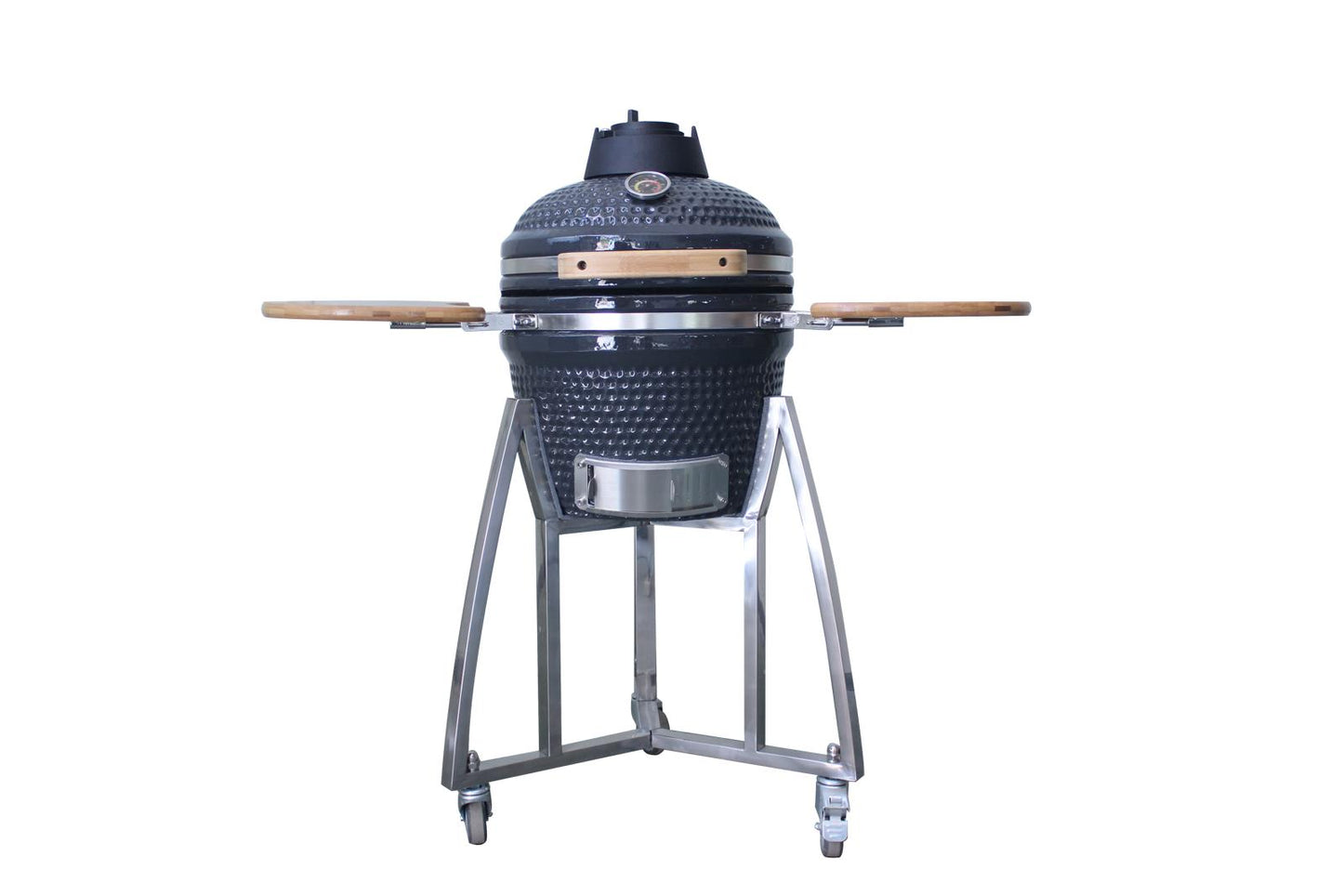 Grill King 27” Kamado Ceramic Charcoal Grill With Trolley & Side Tables