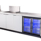 Rockpool 4B Flat Hood BBQ Kitchen | Teppanyaki BBQ Kitchen Package with Hampton Style White Cabinets, Stainless Steel Flat Hood, Fridge and Sink