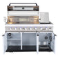 Rockpool White 6B + 21” Kamado Smoker : Designer Outdoor Kitchen BBQ Package Inc Wok Burner, Fridge, Sink, Rotisserie & BBQ Covers.