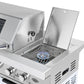 Rockpool White 6B + 21” Kamado Smoker : Designer Outdoor Kitchen BBQ Package Inc Wok Burner, Fridge, Sink, Rotisserie & BBQ Covers.