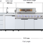 Rockpool White 6B + 21” Kamado Smoker : Designer Outdoor Kitchen BBQ Package Inc Wok Burner, Fridge, Sink, Rotisserie & BBQ Covers.