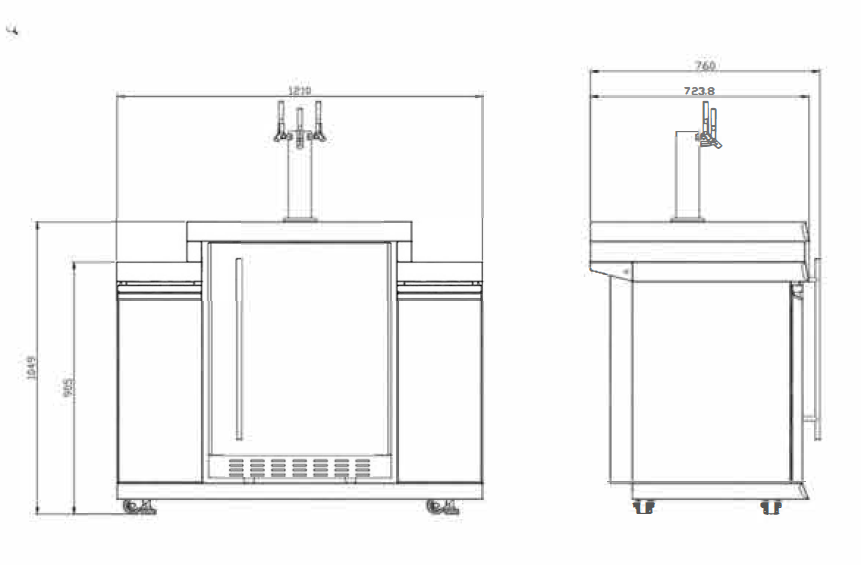 188L KEGERATOR/BEER DISPENSER MACHINE + STORAGE MODULE SUITABLE FOR ROCKPOOL BLACK  BBQ KITCHEN SERIES