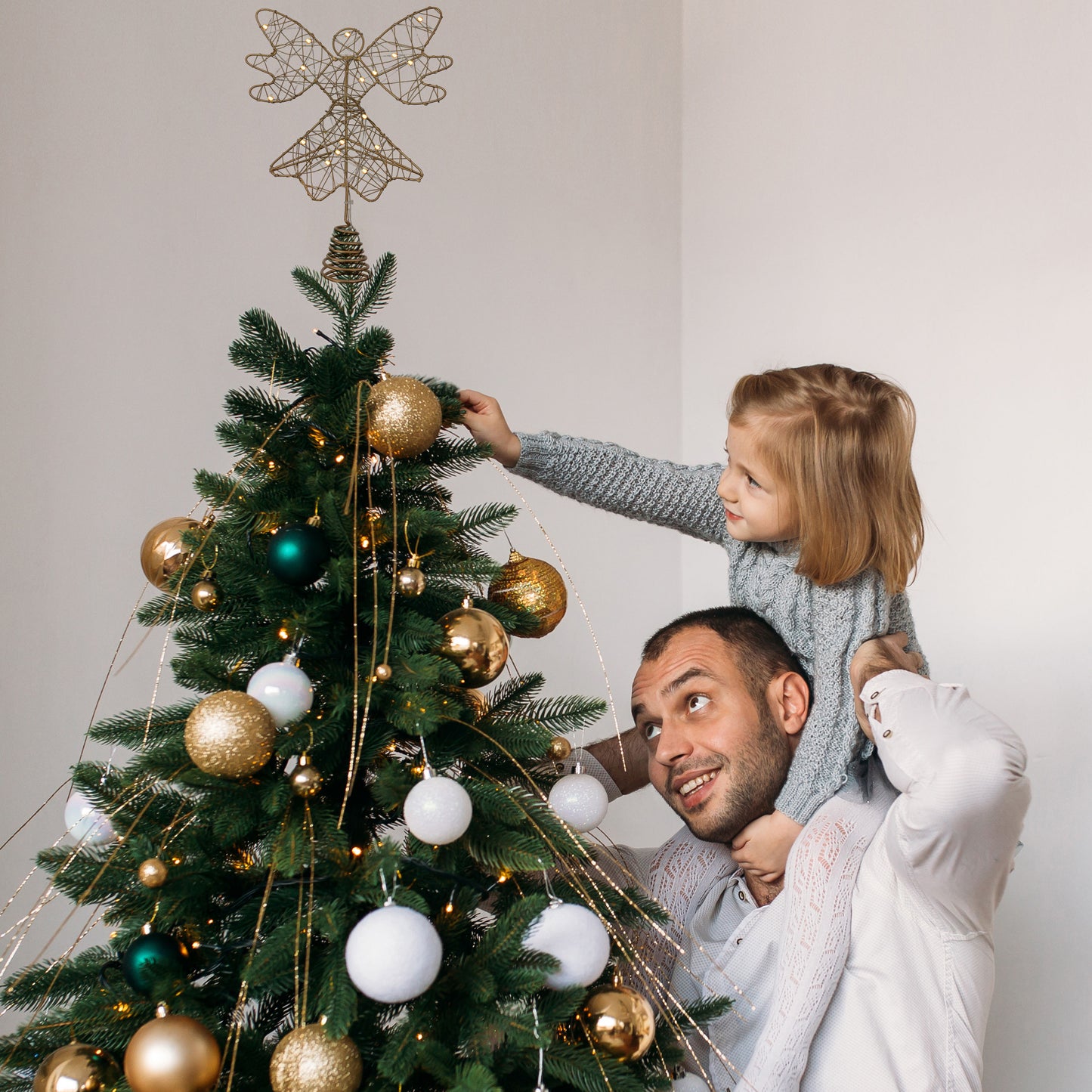 Christmas Tree Angel Topper - Elegant Ornament for Festive Trees