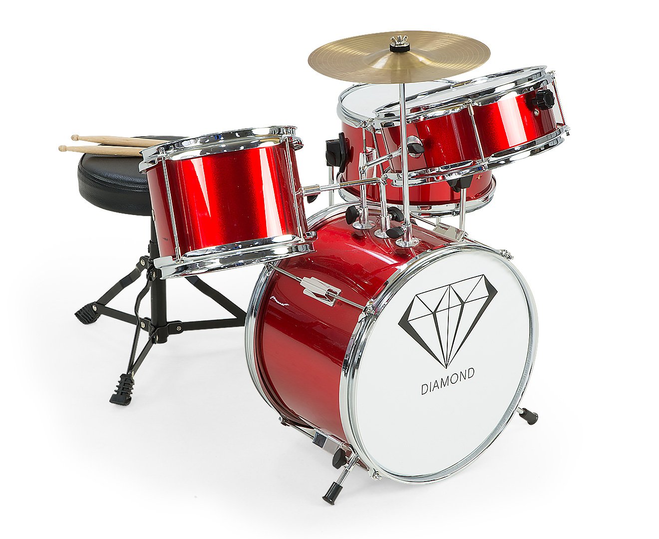 Children's 4pc Drum Kit - Red