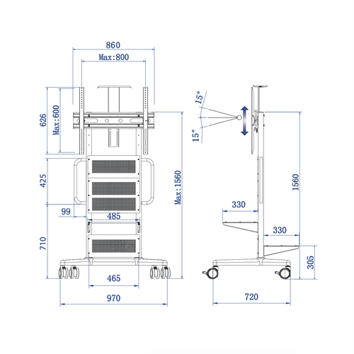 BENQ TROLLEY FIXED HEIGHT FOR CONFERENCING  SIGNAGE AND IFP PANELS