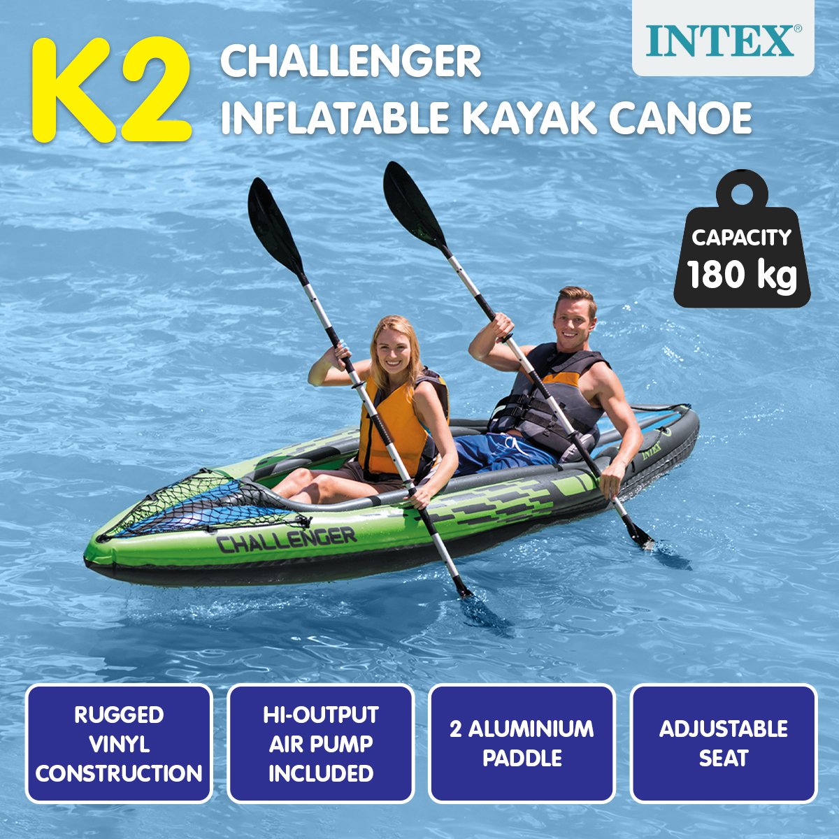 Intex Challenger K2 2-Seater Inflatable Kayak 68306NP