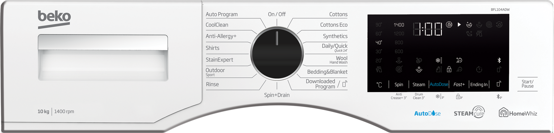 Beko Front Loading Machine (10 kg, 1400 rpm)