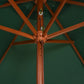 Parasol 270x270 cm Wooden Pole Green