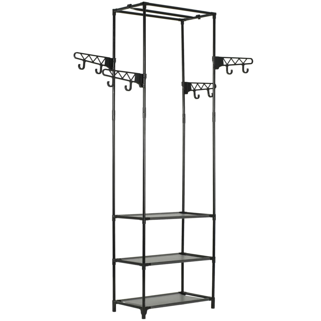 Clothes Rack Steel and Nonwoven Fabric 55x28.5x175 cm Black