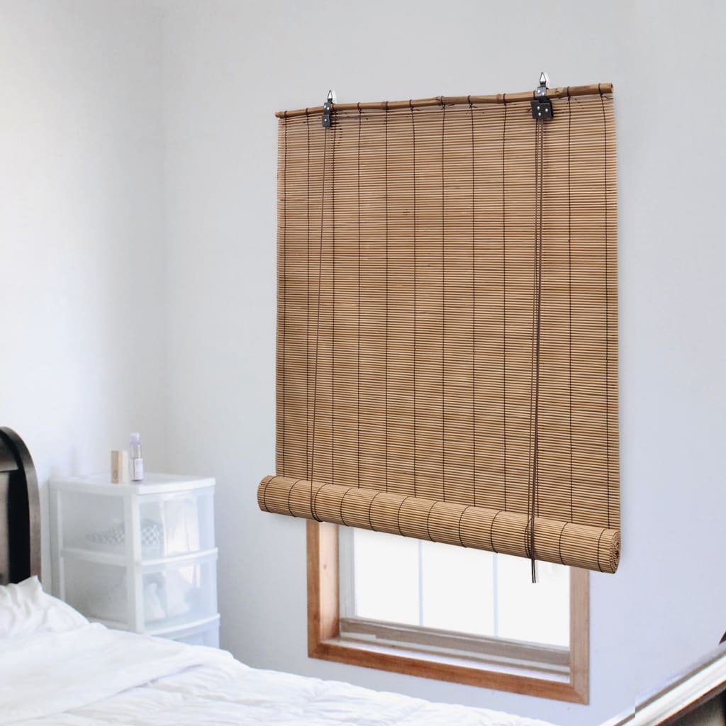 Roller Blind Bamboo 140x220 cm Brown