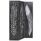 Folding Room Divider 120x170 cm Feathers Black and White