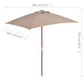 Outdoor Parasol with Wooden Pole 150x200 cm Taupe