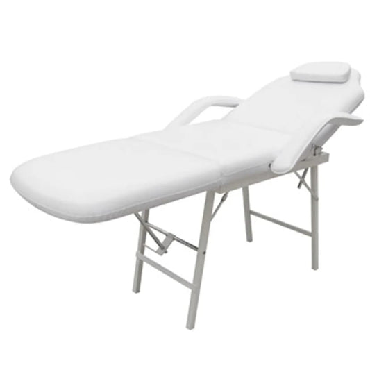 Facial Bed Adjustable White Artificial Leather (110041)