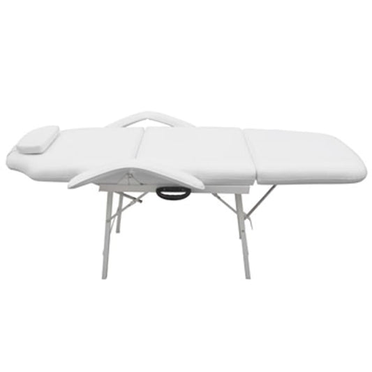 Facial Bed Adjustable White Artificial Leather (110041)