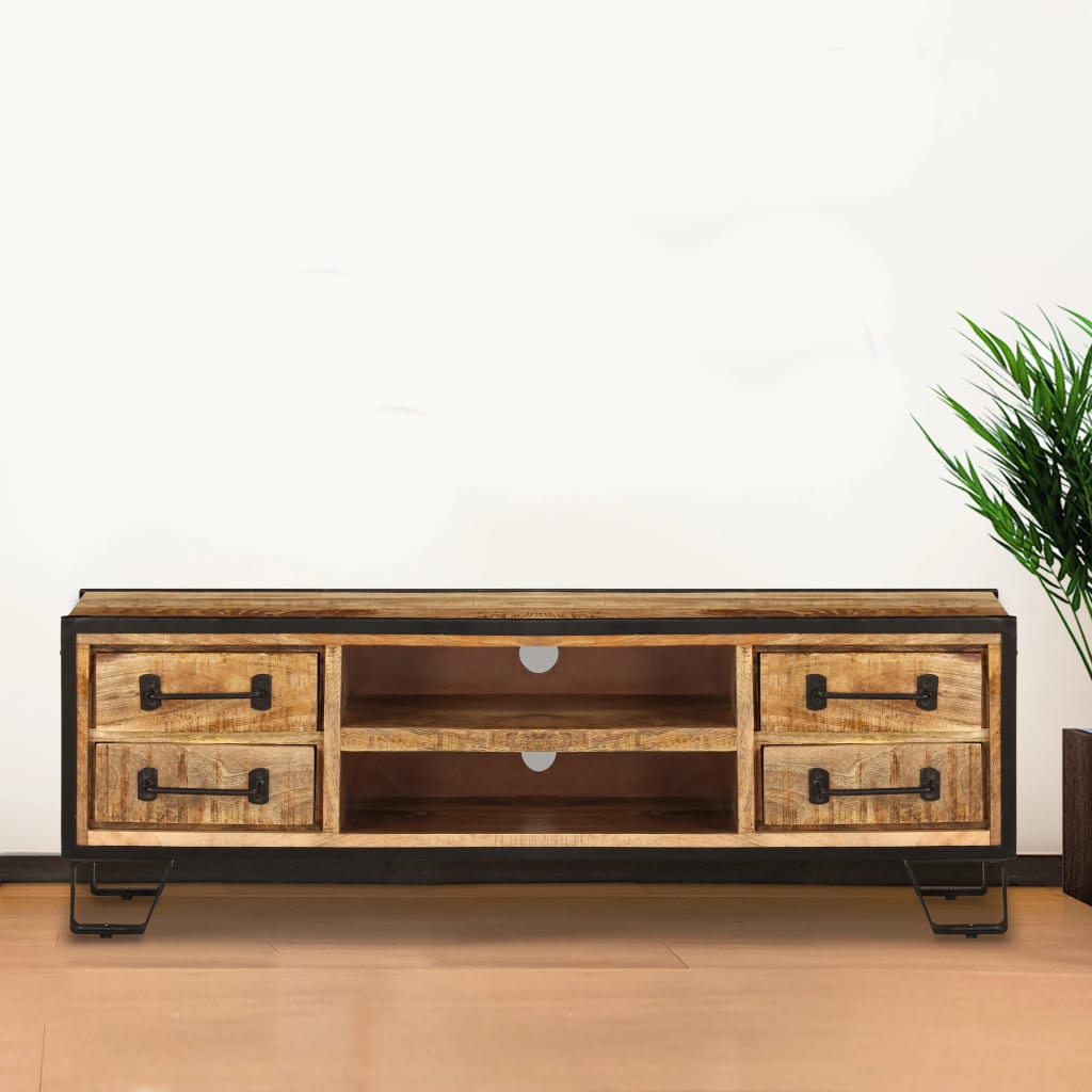 TV Cabinet with Drawers 120x30x40 cm Solid Mango Wood