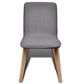 Oak Indoor Fabric Dining Chair Set 6 pcs Dark Grey
