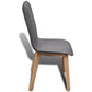 Oak Indoor Fabric Dining Chair Set 6 pcs Dark Grey