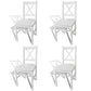 Dining Chairs 4 pcs White Pinewood
