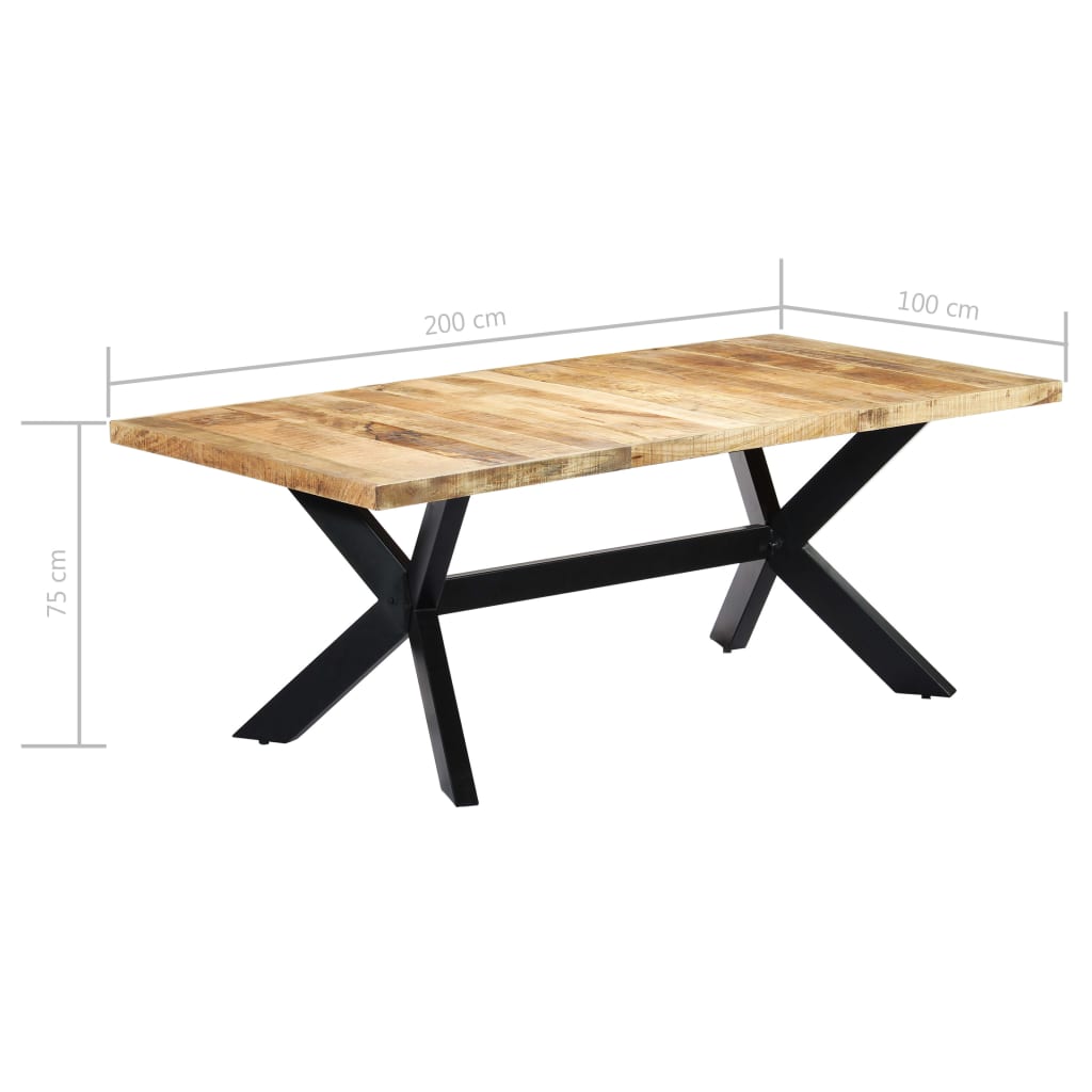 Dining Table 200x100x75 cm Solid Mango Wood