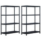Storage Shelf Racks 2 pcs Black 220 kg 90x40x138 cm Plastic (2x45679)