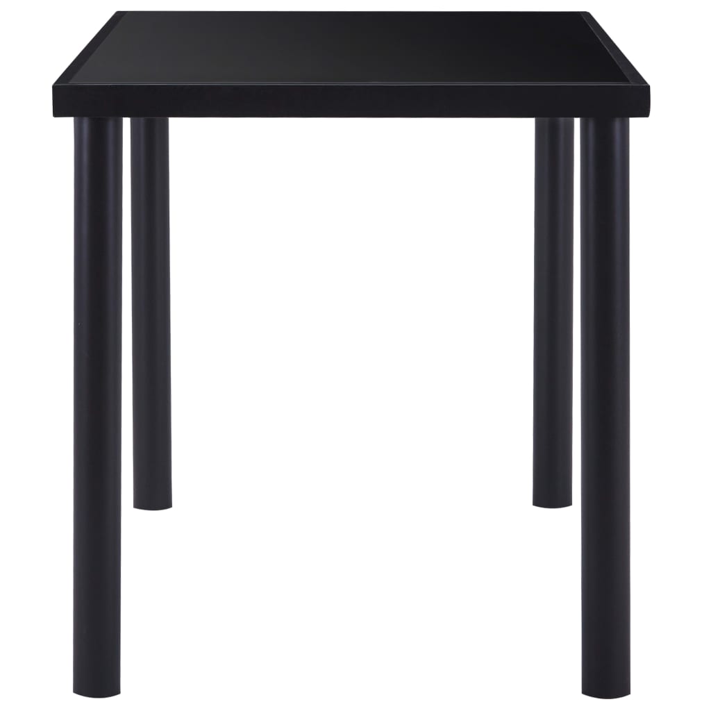 Dining Table Black 140x70x75 cm Tempered Glass