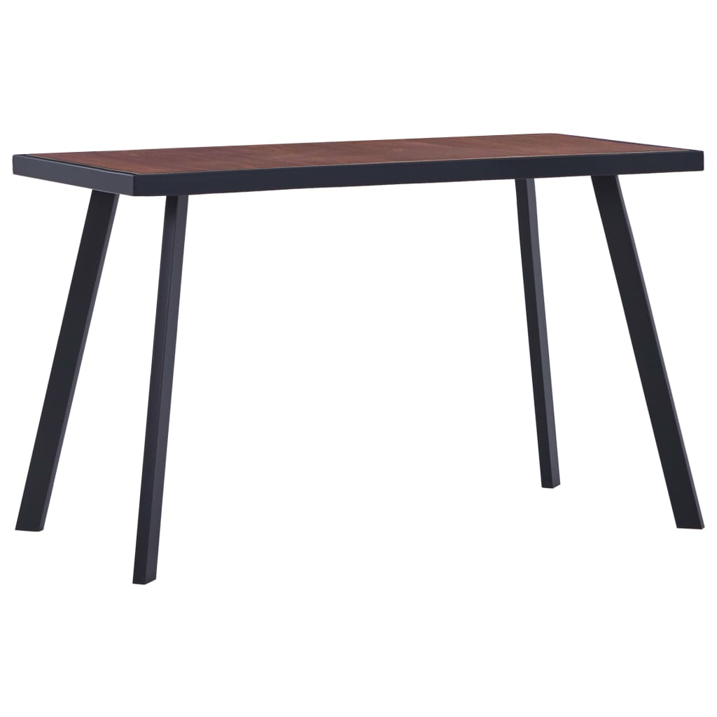 Dining Table Dark Wood and Black 120x60x75 cm MDF