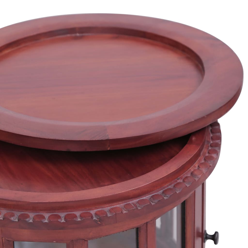 Vitrine Cabinet Brown 50x50x76 cm Solid Mahogany Wood