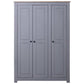 3Door Wardrobe Grey 118x50x171.5 cm Pine Panama Range