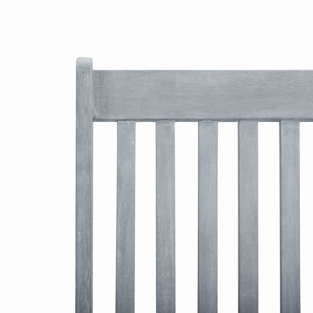 Outdoor Deck Chair with Footrest Grey Wash Solid Acacia Wood