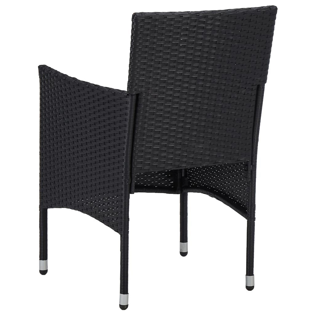 Garden Dining Chairs 2pcs Poly Rattan Black