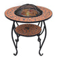 Mosaic Fire Pit Table Terracotta 68 cm Ceramic