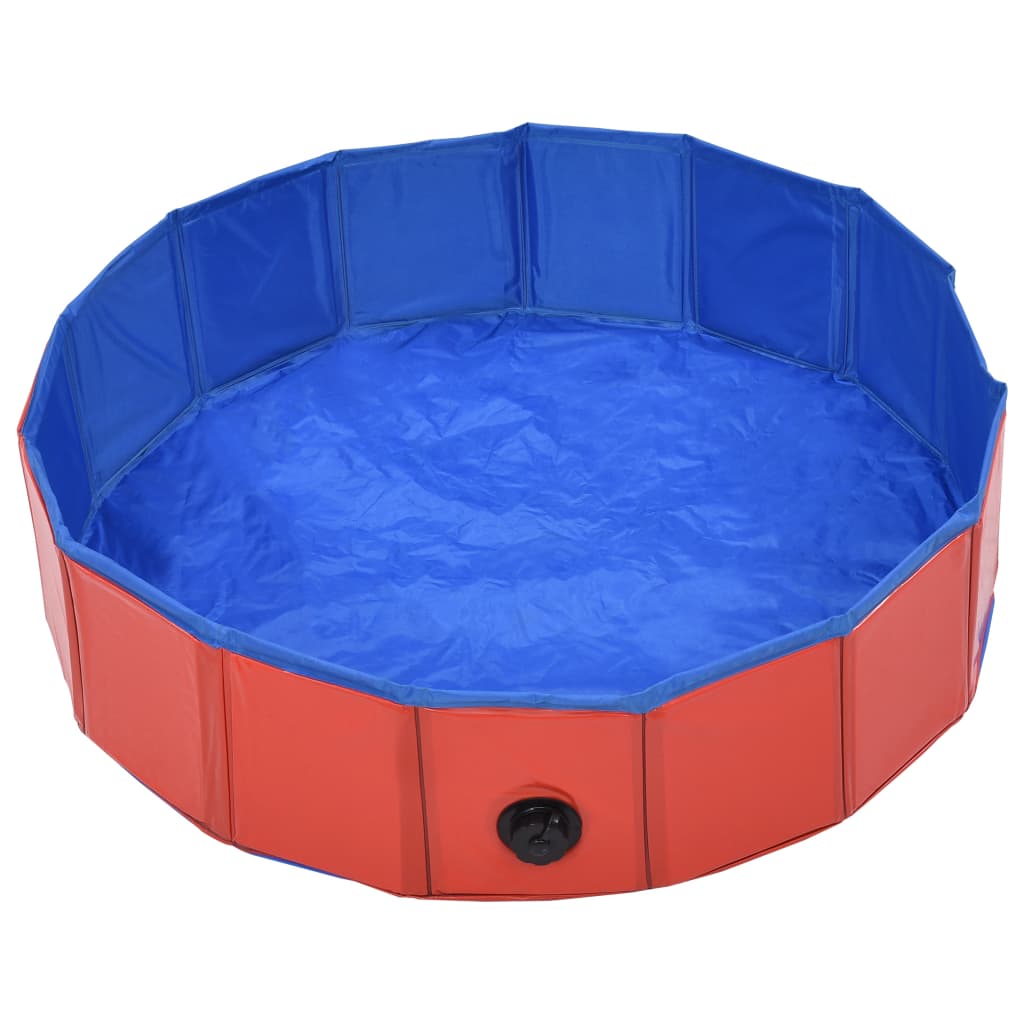 Foldable Dog Swimming Pool Red 80x20 cm PVC