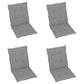 Garden Chair Cushions 4 pcs Grey 100x50x3 cm