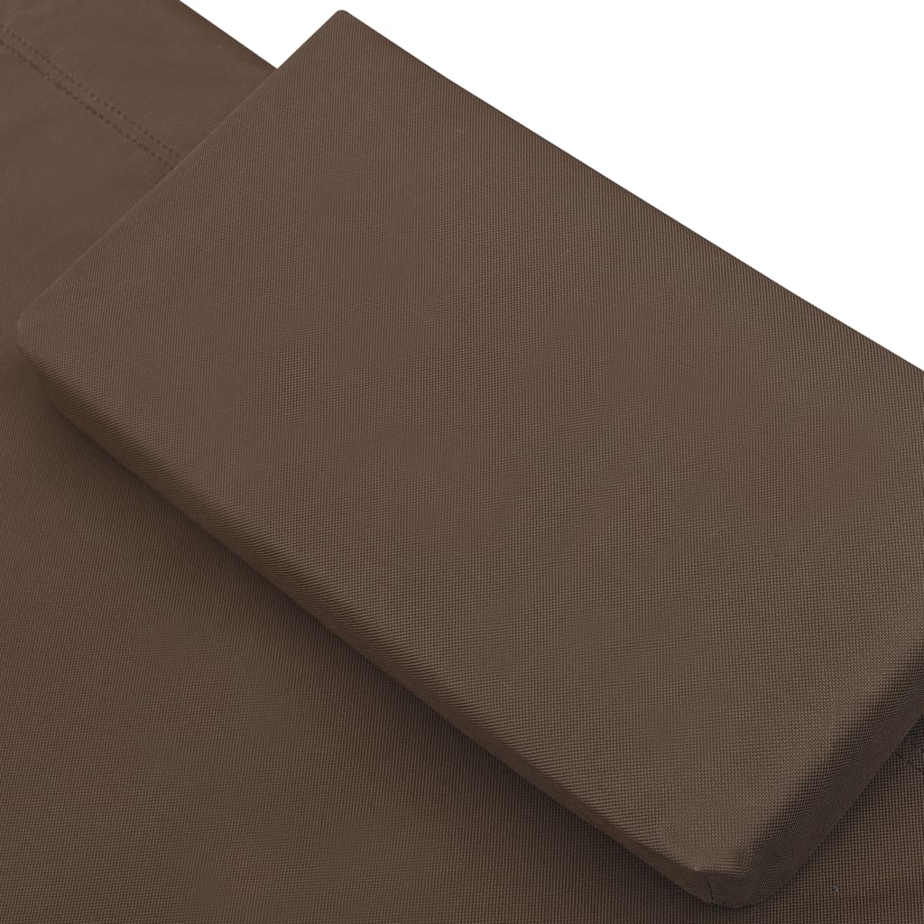 Outdoor Lounge Bed with Canopy & Pillow Brown