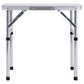 Folding Camping Table White Aluminium 60x45 cm
