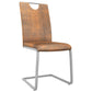 Dining Chairs 4 pcs Suede Brown Faux Leather