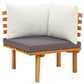 Garden Corner Sofa with Cushions Solid Acacia Wood