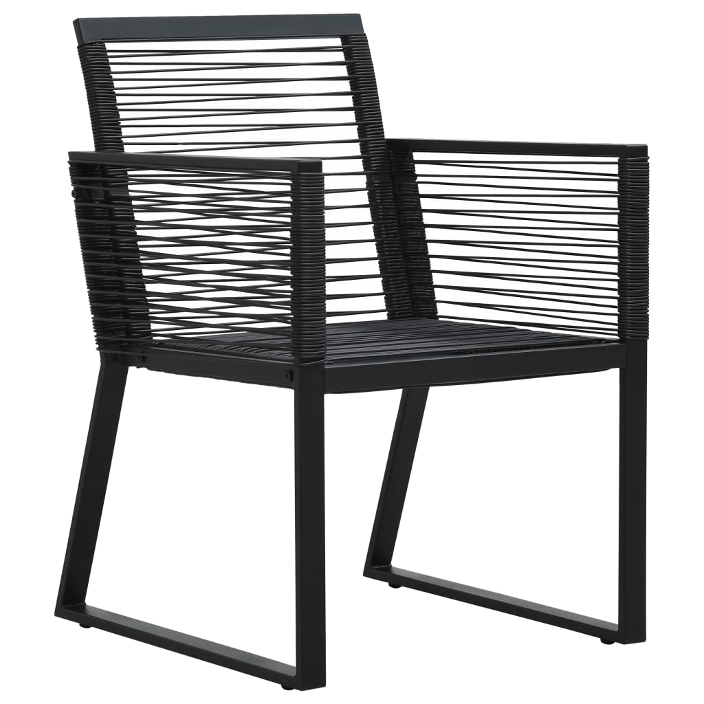 Garden Chairs 2 pcs Black PVC Rattan