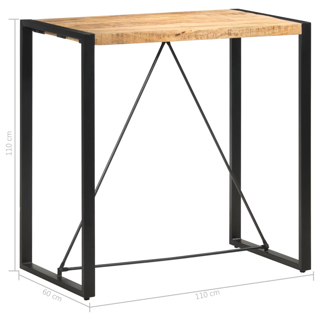 Bar Table 110x60x110 cm Solid Mango Wood