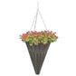 Hanging Flower Baskets 2 pcs Poly Rattan Grey
